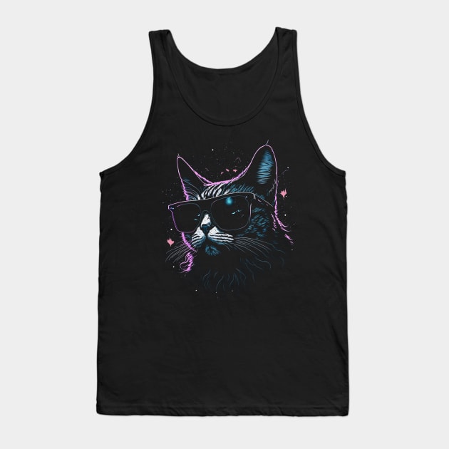 I Need More Space Cat T-Shirt with Starry Space Background Tank Top by onsyourtee